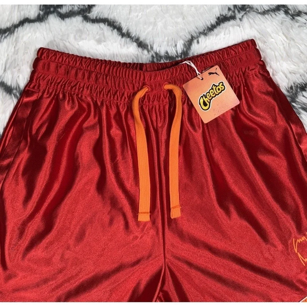 PUMA Hoops x Cheetos Basketball Shorts Red Orange Men's Sz S *NEW* 625871-01 $70